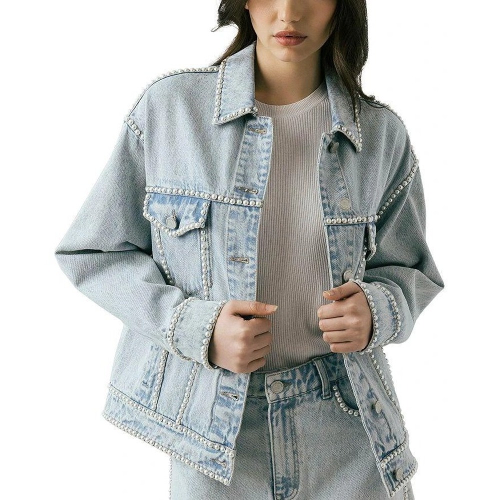 Blank NYC Embellished Denim Jacket Size Small - Picture 3 of 8